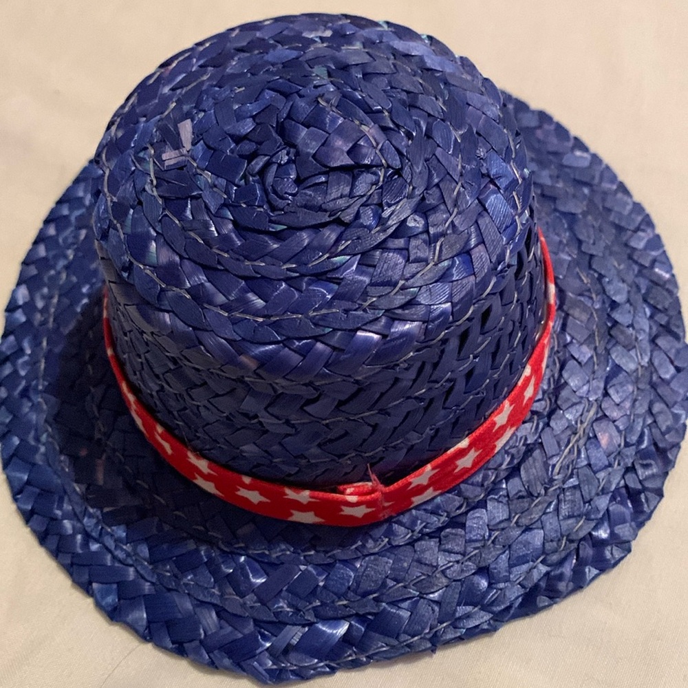 Blue straw hat